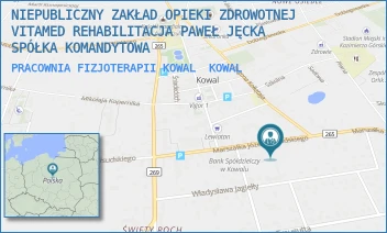 PRACOWNIA FIZJOTERAPII KOWAL - NIEPUBLICZNY ZAKŁAD OPIEKI ZDROWOTNEJ VITAMED REHABILITACJA PAWEŁ JĘCKA SPÓŁKA KOMANDYTOWA - MARSZAŁKA JÓZEFA PIŁSUDSKIEGO 56,  KOWAL