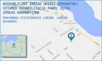PRACOWNIA FIZJOTERAPII LUBIEŃ - NIEPUBLICZNY ZAKŁAD OPIEKI ZDROWOTNEJ VITAMED REHABILITACJA PAWEŁ JĘCKA SPÓŁKA KOMANDYTOWA - 1 MAJA 46A,  LUBIEŃ KUJAWSKI