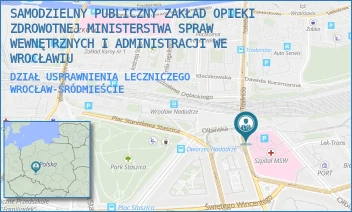 DZIAŁ USPRAWNIENIA LECZNICZEGO - SAMODZIELNY PUBLICZNY ZAKŁAD OPIEKI ZDROWOTNEJ MINISTERSTWA SPRAW WEWNĘTRZNYCH I ADMINISTRACJI WE WROCŁAWIU - UL. OŁBIŃSKA 32,  WROCŁAW-ŚRÓDMIEŚCIE
