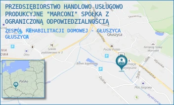 ZESPÓL REHABILITACJI DOMOWEJ - GŁUSZYCA - PRZEDSIĘBIORSTWO HANDLOWO USŁUGOWO PRODUKCYJNE "MARCONI" SPÓŁKA Z OGRANICZONĄ ODPOWIEDZIALNOŚCIĄ - UL. GRUNWALDZKA 24,  GŁUSZYCA