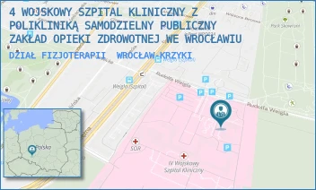DZIAŁ FIZJOTERAPII - 4 WOJSKOWY SZPITAL KLINICZNY Z POLIKLINIKĄ SAMODZIELNY PUBLICZNY ZAKŁAD OPIEKI ZDROWOTNEJ WE WROCŁAWIU - UL. RUDOLFA WEIGLA 5,  WROCŁAW-KRZYKI