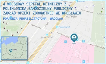 PORADNIA REHABILITACYJNA - 4 WOJSKOWY SZPITAL KLINICZNY Z POLIKLINIKĄ SAMODZIELNY PUBLICZNY ZAKŁAD OPIEKI ZDROWOTNEJ WE WROCŁAWIU - UL. RUDOLFA WEIGLA 5,  WROCŁAW