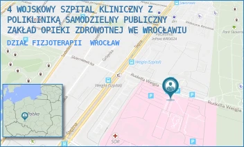 DZIAŁ FIZJOTERAPII - 4 WOJSKOWY SZPITAL KLINICZNY Z POLIKLINIKĄ SAMODZIELNY PUBLICZNY ZAKŁAD OPIEKI ZDROWOTNEJ WE WROCŁAWIU - UL. RUDOLFA WEIGLA 5,  WROCŁAW
