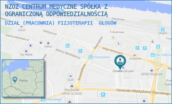 DZIAŁ (PRACOWNIA) FIZJOTERAPII - NZOZ CENTRUM MEDYCZNE SPÓŁKA Z OGRANICZONĄ ODPOWIEDZIALNOŚCIĄ - UL. M.C.SKŁODOWSKIEJ 11,  GŁOGÓW