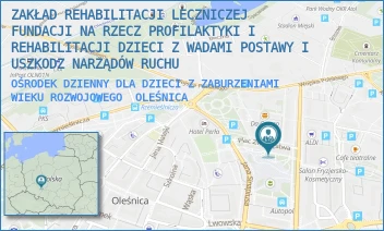 OŚRODEK DZIENNY DLA DZIECI Z ZABURZENIAMI WIEKU ROZWOJOWEGO - ZAKŁAD REHABILITACJI LECZNICZEJ FUNDACJI NA RZECZ PROFILAKTYKI I REHABILITACJI DZIECI Z WADAMI POSTAWY I USZKODZ NARZĄDÓW RUCHU - UL. PLAC ZWYCIESTWA 1,  OLEŚNICA