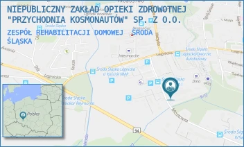 ZESPÓŁ REHABILITACJI DOMOWEJ - NIEPUBLICZNY ZAKŁAD OPIEKI ZDROWOTNEJ "PRZYCHODNIA KOSMONAUTÓW" SP. Z O.O. - UL. MOSTOWA 19,  ŚRODA ŚLĄSKA