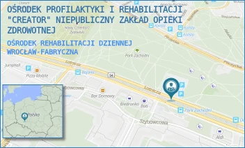 OŚRODEK REHABILITACJI DZIENNEJ - OŚRODEK PROFILAKTYKI I REHABILITACJI "CREATOR" NIEPUBLICZNY ZAKŁAD OPIEKI ZDROWOTNEJ - UL. LOTNICZA 37,  WROCŁAW-FABRYCZNA