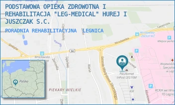PORADNIA REHABILITACYJNA - PODSTAWOWA OPIEKA ZDROWOTNA I REHABILITACJA "LEG-MEDICAL" HUREJ I JUSZCZAK S.C. - UL. KLONOWA 5 A,  LEGNICA