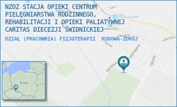 DZIAŁ (PRACOWNIA) FIZJOTERAPII - NZOZ STACJA OPIEKI CENTRUM PIELĘGNIARSTWA RODZINNEGO, REHABILITACJI I OPIEKI PALIATYWNEJ CARITAS DIECEZJI ŚWIDNICKIEJ - UL. KS. JERZEGO POPIEŁUSZKI 4,  KUDOWA-ZDRÓJ