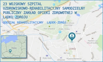 ODDZIAŁ REHABILITACYJNY - 23 WOJSKOWY SZPITAL UZDROWISKOWO-REHABILITACYJNY SAMODZIELNY PUBLICZNY ZAKŁAD OPIEKI ZDROWOTNEJ W LĄDKU ZDROJU - UL. ORLA 4,  LĄDEK-ZDRÓJ