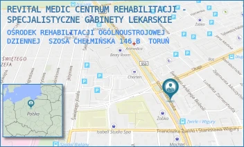 OŚRODEK REHABILITACJI OGÓLNOUSTROJOWEJ DZIENNEJ  SZOSA CHEŁMIŃSKA 146 B - REVITAL MEDIC CENTRUM REHABILITACJI - SPECJALISTYCZNE GABINETY LEKARSKIE - SZOSA CHEŁMIŃSKA 146B,  TORUŃ