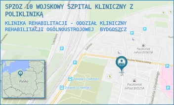 KLINIKA REHABILITACJI - ODDZIAŁ KLINICZNY REHABILITACJI OGÓLNOUSTROJOWEJ - SPZOZ 10 WOJSKOWY SZPITAL KLINICZNY Z POLIKLINIKĄ - POWSTAŃCÓW WARSZAWY 5,  BYDGOSZCZ