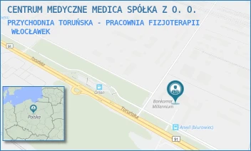 PRZYCHODNIA TORUŃSKA - PRACOWNIA FIZJOTERAPII - CENTRUM MEDYCZNE MEDICA SPÓŁKA Z O. O. - TORUŃSKA 222,  WŁOCŁAWEK