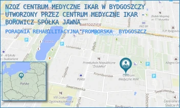 PORADNIA REHABILITACYJNA FROMBORSKA - NZOZ CENTRUM MEDYCZNE IKAR W BYDGOSZCZY UTWORZONY PRZEZ CENTRUM MEDYCZNE IKAR - BOROWICZ SPÓŁKA JAWNA - FROMBORSKA 18,  BYDGOSZCZ