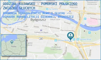 PORADNIA REHABILITACJI MOWY I SŁUCHU - OŚRODEK REHABILITACJI DZIENNEJ - ODDZIAŁ KUJAWSKO - POMORSKI POLSKIEGO ZWIĄZKU GŁUCHYCH - BERNARDYŃSKA 3,  BYDGOSZCZ