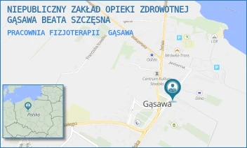 PRACOWNIA FIZJOTERAPII - NIEPUBLICZNY ZAKŁAD OPIEKI ZDROWOTNEJ GĄSAWA BEATA SZCZĘSNA - PÓŁWIEJSKA 2,  GĄSAWA