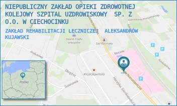 ZAKŁAD REHABILITACJI LECZNICZEJ - KOLEJOWY SZPITAL UZDROWISKOWY  SP. Z O.O. W CIECHOCINKU - NARUTOWICZA 12,  ALEKSANDRÓW KUJAWSKI