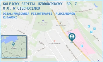 DZIAŁ/PRACOWNIA FIZJOTERAPII - KOLEJOWY SZPITAL UZDROWISKOWY  SP. Z O.O. W CIECHOCINKU - NARUTOWICZA 12,  ALEKSANDRÓW KUJAWSKI