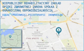 DZIAŁ (PRACOWNIA) FIZJOTERAPII - NIEPUBLICZNY REHABILITACYJNY ZAKŁAD OPIEKI ZDROWOTNEJ INREHA SPÓŁKA Z OGRANICZONĄ ODPOWIEDZIALNOŚCIĄ - ŚREDNIA 7A,  INOWROCŁAW