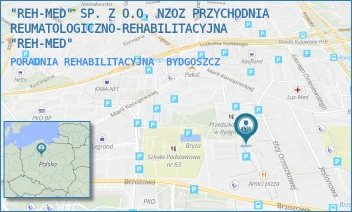 PORADNIA REHABILITACYJNA - "REH-MED" SP. Z O.O. NZOZ PRZYCHODNIA REUMATOLOGICZNO-REHABILITACYJNA "REH-MED" - GABRIELI ZAPOLSKIEJ 18,  BYDGOSZCZ