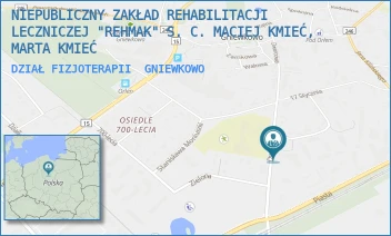DZIAŁ FIZJOTERAPII - NIEPUBLICZNY ZAKŁAD REHABILITACJI LECZNICZEJ "REHMAK" S. C. MACIEJ KMIEĆ, MARTA KMIEĆ - DWORCOWA 8 C,  GNIEWKOWO