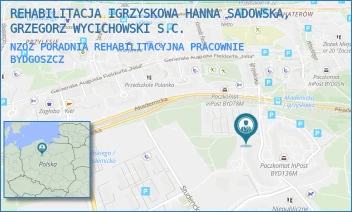 NZOZ PORADNIA REHABILITACYJNA PRACOWNIE - REHABILITACJA IGRZYSKOWA HANNA SADOWSKA, GRZEGORZ WYCICHOWSKI S.C. - IGRZYSKOWA 4,  BYDGOSZCZ