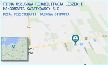DZIAŁ FIZJOTERAPII - FIRMA USŁUGOWA REHABILITACJA LESZEK I MAŁGORZATA KWIATKOWSCY S.C. - DŁUGA 103,  DĄBROWA BISKUPIA