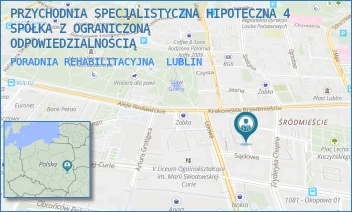 PORADNIA REHABILITACYJNA - PRZYCHODNIA SPECJALISTYCZNA HIPOTECZNA 4 SPÓŁKA Z OGRANICZONĄ ODPOWIEDZIALNOŚCIĄ - HIPOTECZNA 4,  LUBLIN
