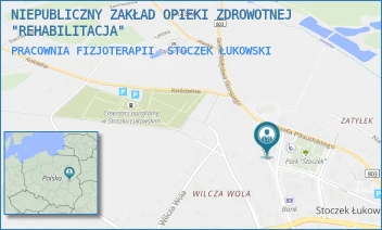 PRACOWNIA FIZJOTERAPII - NIEPUBLICZNY ZAKŁAD OPIEKI ZDROWOTNEJ "REHABILITACJA" - PLAC TADEUSZA KOŚCIUSZKI 14,  STOCZEK ŁUKOWSKI