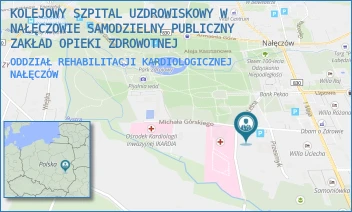 ODDZIAŁ REHABILITACJI KARDIOLOGICZNEJ - KOLEJOWY SZPITAL UZDROWISKOWY W NAŁĘCZOWIE SAMODZIELNY PUBLICZNY ZAKŁAD OPIEKI ZDROWOTNEJ - GÓRSKIEGO 6,  NAŁĘCZÓW