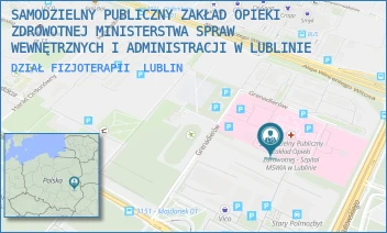 DZIAŁ FIZJOTERAPII - SAMODZIELNY PUBLICZNY ZAKŁAD OPIEKI ZDROWOTNEJ MINISTERSTWA SPRAW WEWNĘTRZNYCH I ADMINISTRACJI W LUBLINIE - GRENADIERÓW 3,  LUBLIN