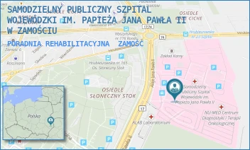 PORADNIA REHABILITACYJNA - SAMODZIELNY PUBLICZNY SZPITAL WOJEWÓDZKI IM. PAPIEŻA JANA PAWŁA II W ZAMOŚCIU - ALEJE JANA PAWŁA 10,  ZAMOŚĆ