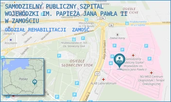 ODDZIAŁ REHABILITACJI - SAMODZIELNY PUBLICZNY SZPITAL WOJEWÓDZKI IM. PAPIEŻA JANA PAWŁA II W ZAMOŚCIU - ALEJE JANA PAWŁA 10,  ZAMOŚĆ