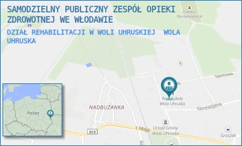 DZIAŁ REHABILITACJI W WOLI UHRUSKIEJ - SAMODZIELNY PUBLICZNY ZESPÓŁ OPIEKI ZDROWOTNEJ WE WŁODAWIE - GIMNAZJALNA 34,  WOLA UHRUSKA