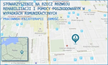 PRACOWNIA FIZJOTERAPII - STOWARZYSZENIE NA RZECZ ROZWOJU REHABILITACJI I POMOCY POSZKODOWANYM W WYPADKACH KOMUNIKACYJNYCH - KOSZARY 60,  ZAMOŚĆ