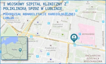 PODODDZIAŁ REHABILITACJI KARDIOLOGICZNEJ - 1 WOJSKOWY SZPITAL KLINICZNY Z POLIKLINIKĄ SPZOZ W LUBLINIE - AL. RACŁAWICKIE 23,  LUBLIN