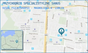 DZIAŁ FIZJOTERAPII - MAGNOLIOWA 4 - PRZYCHODNIE SPECJALISTYCZNE SANUS - MAGNOLIOWA 4,  LUBLIN