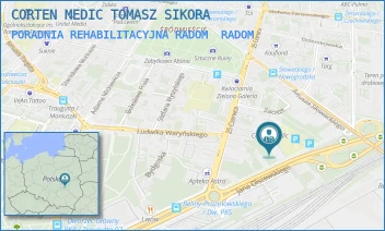 PORADNIA REHABILITACYJNA RADOM - CORTEN MEDIC TOMASZ SIKORA - BELINY PRAZMOWSKIEGO 33 A,  RADOM