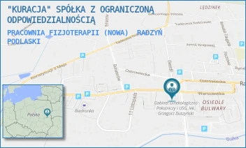 PRACOWNIA FIZJOTERAPII (NOWA) - "KURACJA" SPÓŁKA Z OGRANICZONĄ ODPOWIEDZIALNOŚCIĄ - WARSZAWSKA 17,  RADZYŃ PODLASKI