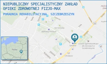 PORADNIA REHABILITACYJNA - NIEPUBLICZNY SPECJALISTYCZNY ZAKŁAD OPIEKI ZDROWOTNEJ FIZJO-MAX - DR. ZYGMUNTA KLUKOWSKIEGO 9,  SZCZEBRZESZYN