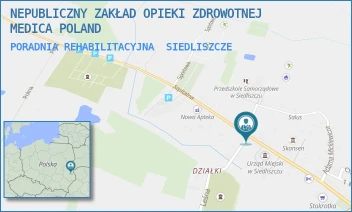 PORADNIA REHABILITACYJNA - "MEDICA POLAND - CENTRUM REHABILITACJI" SPÓŁKA Z OGRANICZONĄ ODPOWIEDZIALNOŚCIĄ - SZPITALNA 43,  SIEDLISZCZE