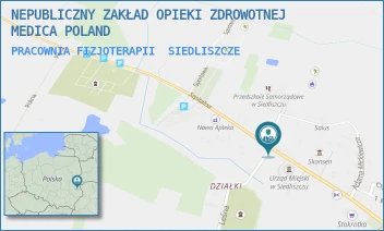 PRACOWNIA FIZJOTERAPII - "MEDICA POLAND - CENTRUM REHABILITACJI" SPÓŁKA Z OGRANICZONĄ ODPOWIEDZIALNOŚCIĄ - SZPITALNA 43,  SIEDLISZCZE