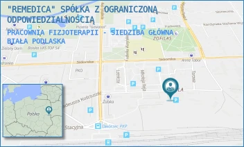 PRACOWNIA FIZJOTERAPII - SIEDZIBA GŁÓWNA - "REMEDICA" SPÓŁKA Z OGRANICZONĄ ODPOWIEDZIALNOŚCIĄ - TADEUSZA KOŚCIUSZKI 15,  BIAŁA PODLASKA