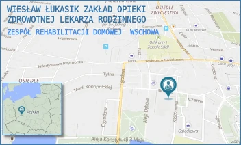 ZESPÓŁ REHABILITACJI DOMOWEJ - WIESŁAW ŁUKASIK ZAKŁAD OPIEKI ZDROWOTNEJ LEKARZA RODZINNEGO - ZIELONY RYNEK 7,  WSCHOWA