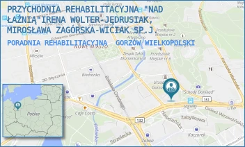 PORADNIA REHABILITACYJNA - PRZYCHODNIA REHABILITACYJNA "NAD ŁAŹNIĄ"IRENA WOLTER-JĘDRUSIAK, MIROSŁAWA ZAGÓRSKA-WICIAK SP.J. - UL. WŁADYSŁAWA JAGIEŁŁY 11,  GORZÓW WIELKOPOLSKI