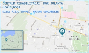 DZIAŁ FIZJOTERAPII - CENTRUM REHABILITACJI  MGR JOLANTA  SZAJKOWSKA - UL. SREBRNA GÓRA 1F,  KROSNO ODRZAŃSKIE