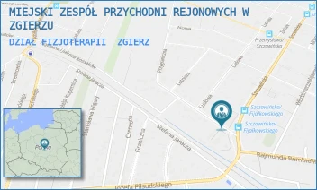 DZIAŁ FIZJOTERAPII - MIEJSKI ZESPÓŁ PRZYCHODNI REJONOWYCH W ZGIERZU - UL. STANISŁAWA FIJAŁKOWSKIEGO 2,  ZGIERZ