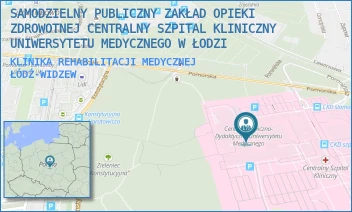 KLINIKA REHABILITACJI MEDYCZNEJ - SAMODZIELNY PUBLICZNY ZAKŁAD OPIEKI ZDROWOTNEJ CENTRALNY SZPITAL KLINICZNY UNIWERSYTETU MEDYCZNEGO W ŁODZI - UL. POMORSKA 251,  ŁÓDŹ-WIDZEW