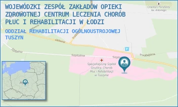 ODDZIAŁ REHABILITACJI OGÓLNOUSTROJOWEJ - WOJEWÓDZKI ZESPÓŁ ZAKŁADÓW OPIEKI ZDROWOTNEJ CENTRUM LECZENIA CHORÓB PŁUC I REHABILITACJI W ŁODZI - UL. SZPITALNA 5,  TUSZYN
