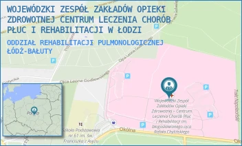 ODDZIAŁ REHABILITACJI PULMONOLOGICZNEJ - WOJEWÓDZKI ZESPÓŁ ZAKŁADÓW OPIEKI ZDROWOTNEJ CENTRUM LECZENIA CHORÓB PŁUC I REHABILITACJI W ŁODZI - UL. OKÓLNA 181,  ŁÓDŹ-BAŁUTY